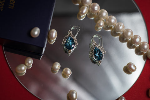 Blue Topaz Earrings