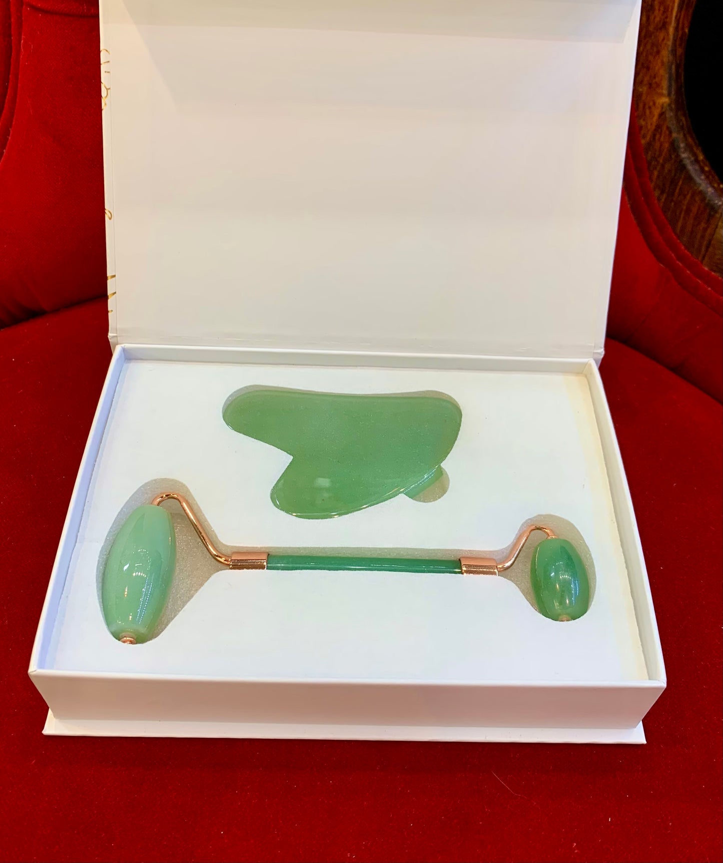 Green Aventurine Dermaroller & Gua Sha Set