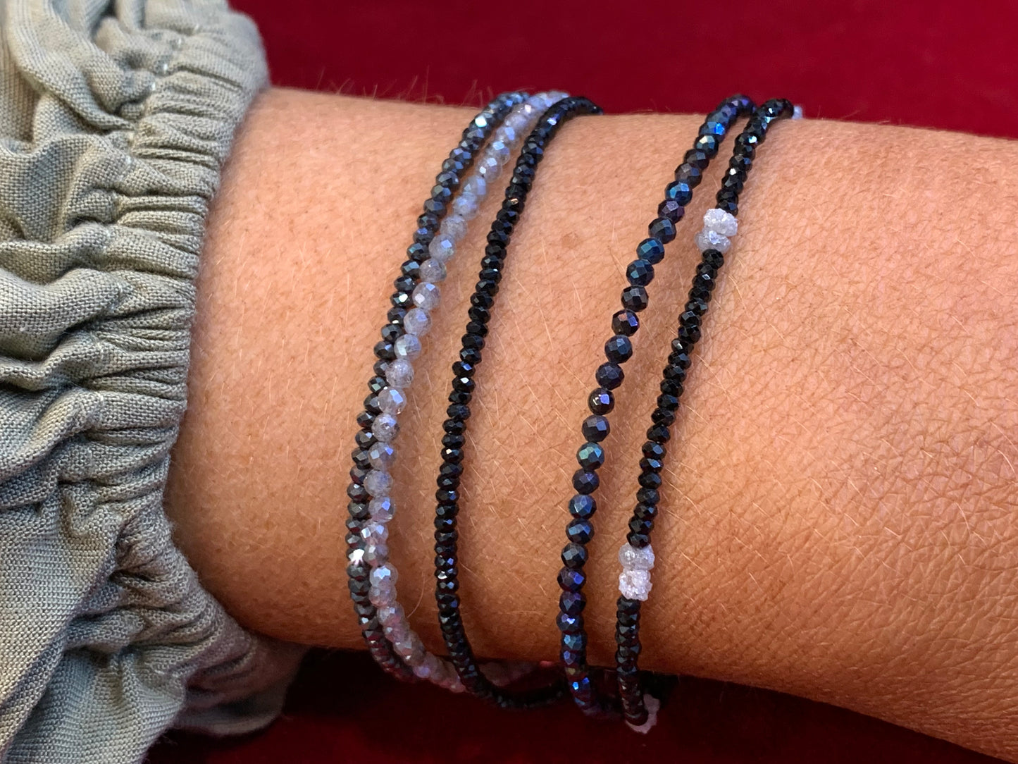 Labradorite Micro Cut Bead Bracelet