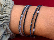 Titanium Quartz Micro Cut Bead Bracelet