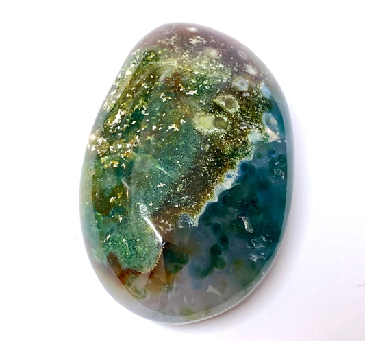 Green Moss Agate Cabochon Crystal