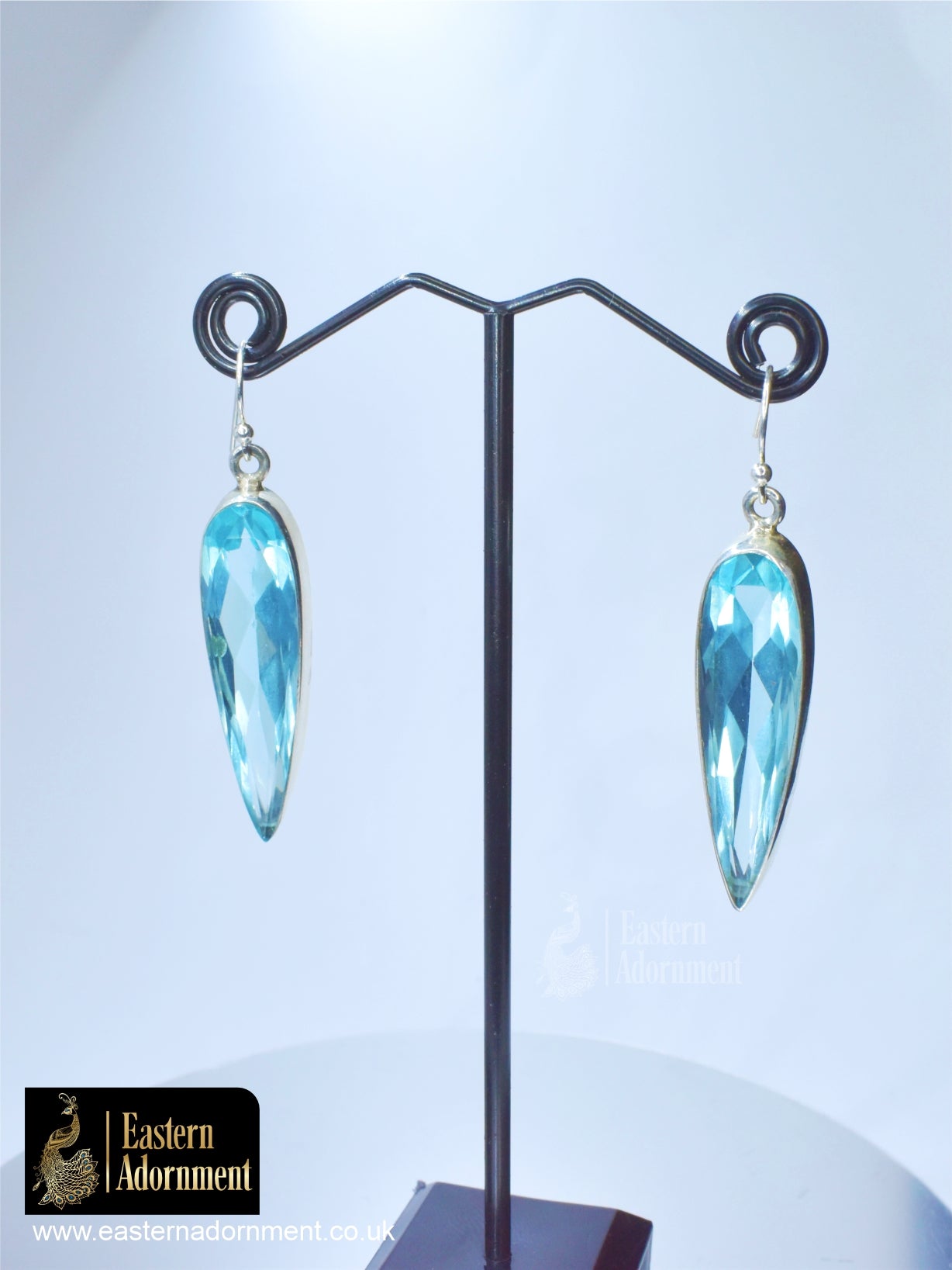 Blue Topaz Statement Earrings