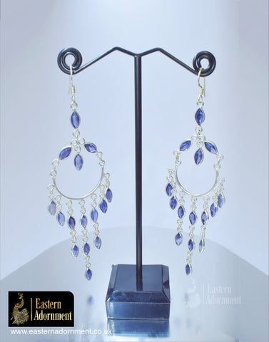 Amethyst Boho Silver Earrings