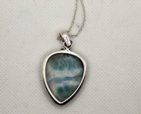 Larimar Polished Teardrop Pendant