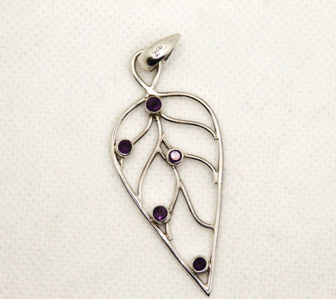 Amethyst Leaf Pendant