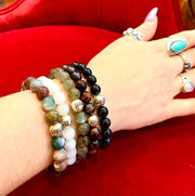 Indian Agate Crystal Bead Bracelet