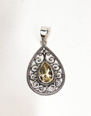 Citrine Filigree Pendant
