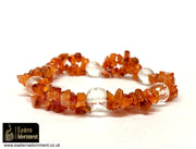 Carnelian Crystal Chip Bead Bracelet