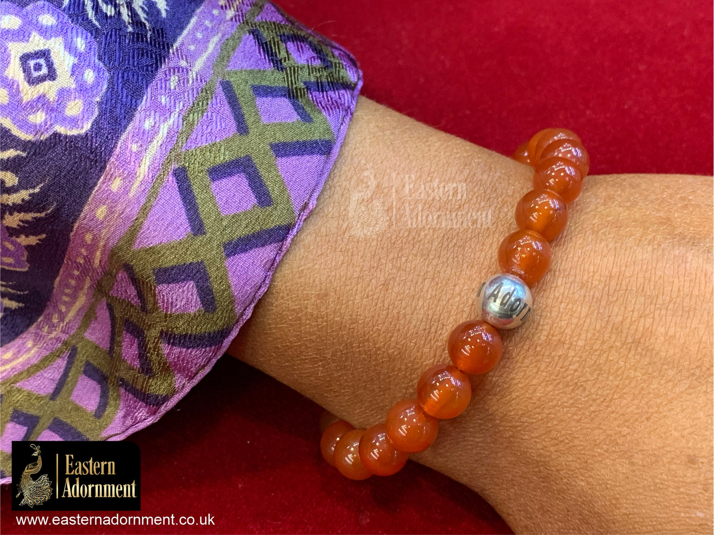 Carnelian Crystal Bead Bracelet