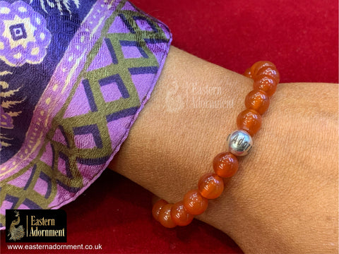 Carnelian Crystal Bead Bracelet